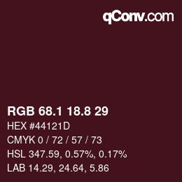 Color code: RGB 68.1 18.8 29 | qconv.com