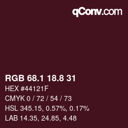 Color code: RGB 68.1 18.8 31 | qconv.com