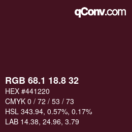 カラーコード: RGB 68.1 18.8 32 | qconv.com