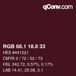 Color code: RGB 68.1 18.8 33 | qconv.com