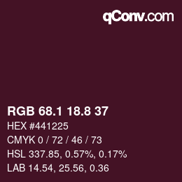 カラーコード: RGB 68.1 18.8 37 | qconv.com