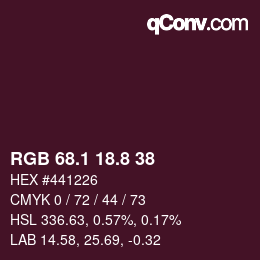 カラーコード: RGB 68.1 18.8 38 | qconv.com