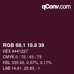 Color code: RGB 68.1 18.8 39 | qconv.com