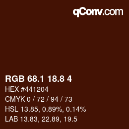 Color code: RGB 68.1 18.8 4 | qconv.com