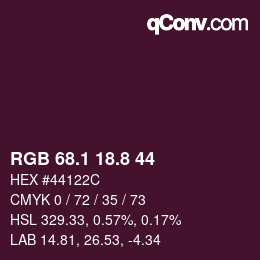 カラーコード: RGB 68.1 18.8 44 | qconv.com