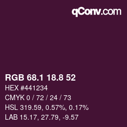 カラーコード: RGB 68.1 18.8 52 | qconv.com