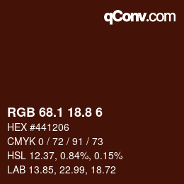 Color code: RGB 68.1 18.8 6 | qconv.com
