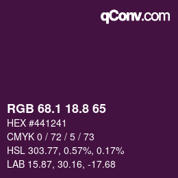 カラーコード: RGB 68.1 18.8 65 | qconv.com