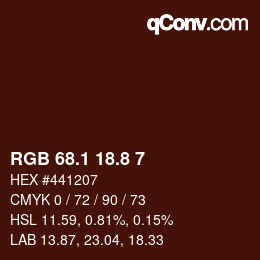 Color code: RGB 68.1 18.8 7 | qconv.com