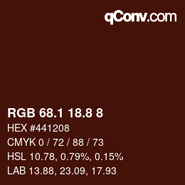 カラーコード: RGB 68.1 18.8 8 | qconv.com