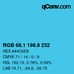 Color code: RGB 68.1 198.8 232 | qconv.com