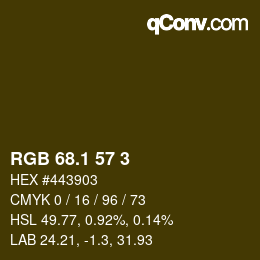 カラーコード: RGB 68.1 57 3 | qconv.com