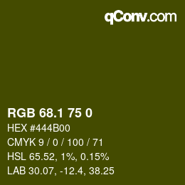 カラーコード: RGB 68.1 75 0 | qconv.com