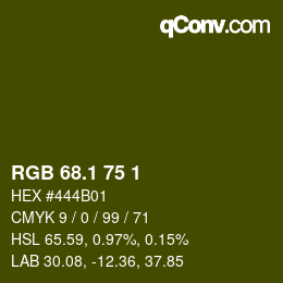 カラーコード: RGB 68.1 75 1 | qconv.com