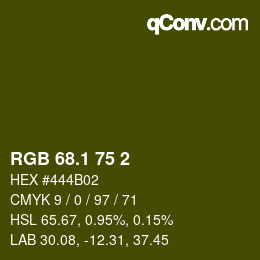 カラーコード: RGB 68.1 75 2 | qconv.com
