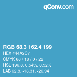 カラーコード: RGB 68.3 162.4 199 | qconv.com