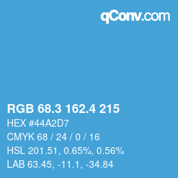 カラーコード: RGB 68.3 162.4 215 | qconv.com