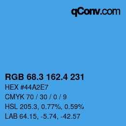 カラーコード: RGB 68.3 162.4 231 | qconv.com