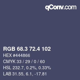 カラーコード: RGB 68.3 72.4 102 | qconv.com