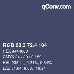 カラーコード: RGB 68.3 72.4 104 | qconv.com