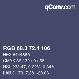 カラーコード: RGB 68.3 72.4 106 | qconv.com