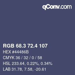 カラーコード: RGB 68.3 72.4 107 | qconv.com