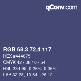 カラーコード: RGB 68.3 72.4 117 | qconv.com