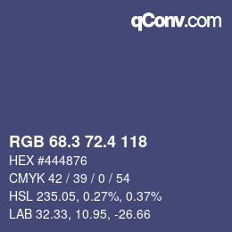 カラーコード: RGB 68.3 72.4 118 | qconv.com