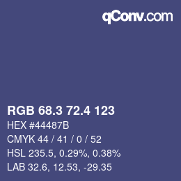 カラーコード: RGB 68.3 72.4 123 | qconv.com