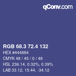 カラーコード: RGB 68.3 72.4 132 | qconv.com
