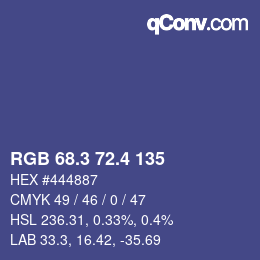 カラーコード: RGB 68.3 72.4 135 | qconv.com