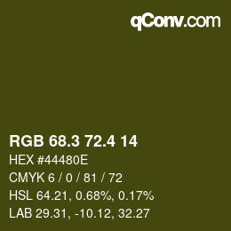 カラーコード: RGB 68.3 72.4 14 | qconv.com
