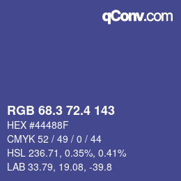 カラーコード: RGB 68.3 72.4 143 | qconv.com