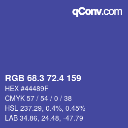 カラーコード: RGB 68.3 72.4 159 | qconv.com