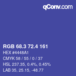 カラーコード: RGB 68.3 72.4 161 | qconv.com
