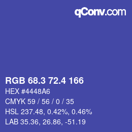 カラーコード: RGB 68.3 72.4 166 | qconv.com