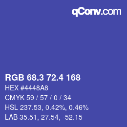 カラーコード: RGB 68.3 72.4 168 | qconv.com