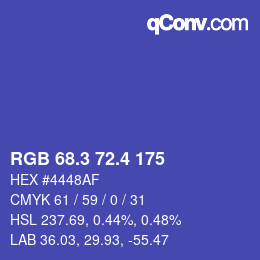 カラーコード: RGB 68.3 72.4 175 | qconv.com