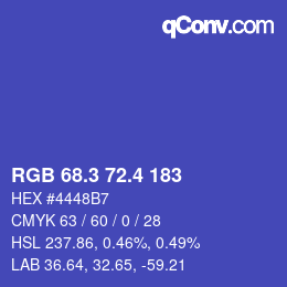 カラーコード: RGB 68.3 72.4 183 | qconv.com