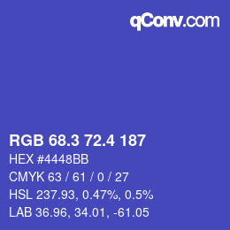 カラーコード: RGB 68.3 72.4 187 | qconv.com