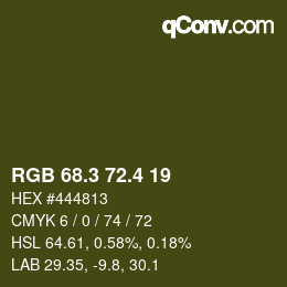 カラーコード: RGB 68.3 72.4 19 | qconv.com