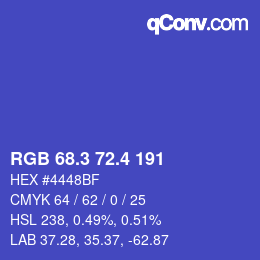 カラーコード: RGB 68.3 72.4 191 | qconv.com