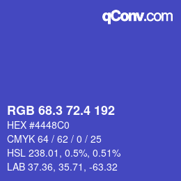 カラーコード: RGB 68.3 72.4 192 | qconv.com