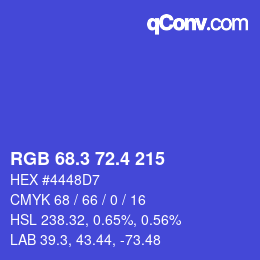 カラーコード: RGB 68.3 72.4 215 | qconv.com