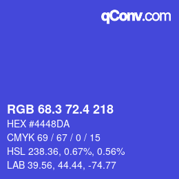 カラーコード: RGB 68.3 72.4 218 | qconv.com