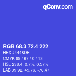 カラーコード: RGB 68.3 72.4 222 | qconv.com