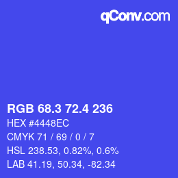 カラーコード: RGB 68.3 72.4 236 | qconv.com