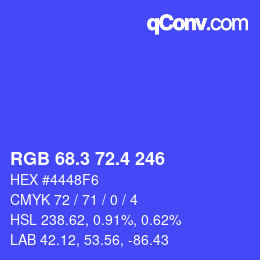 カラーコード: RGB 68.3 72.4 246 | qconv.com