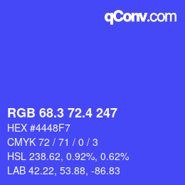 カラーコード: RGB 68.3 72.4 247 | qconv.com