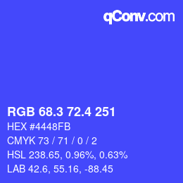 カラーコード: RGB 68.3 72.4 251 | qconv.com